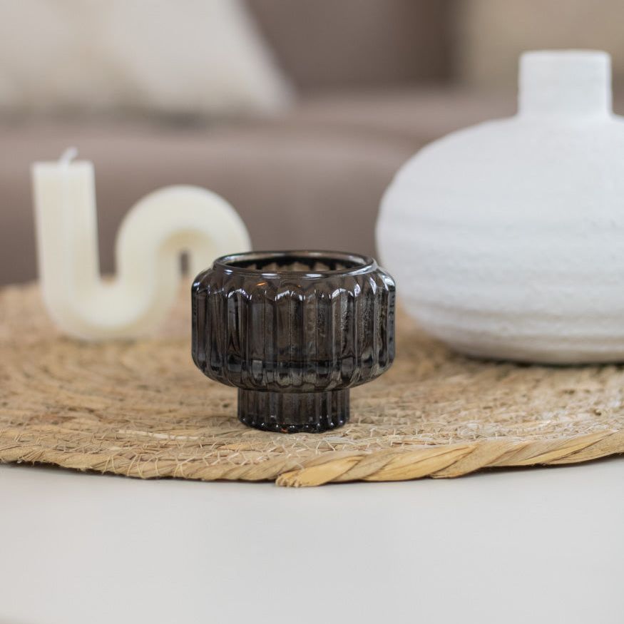 Teelichtglas/Kerzenhalter "Fio", verschiedene Farben - mahina