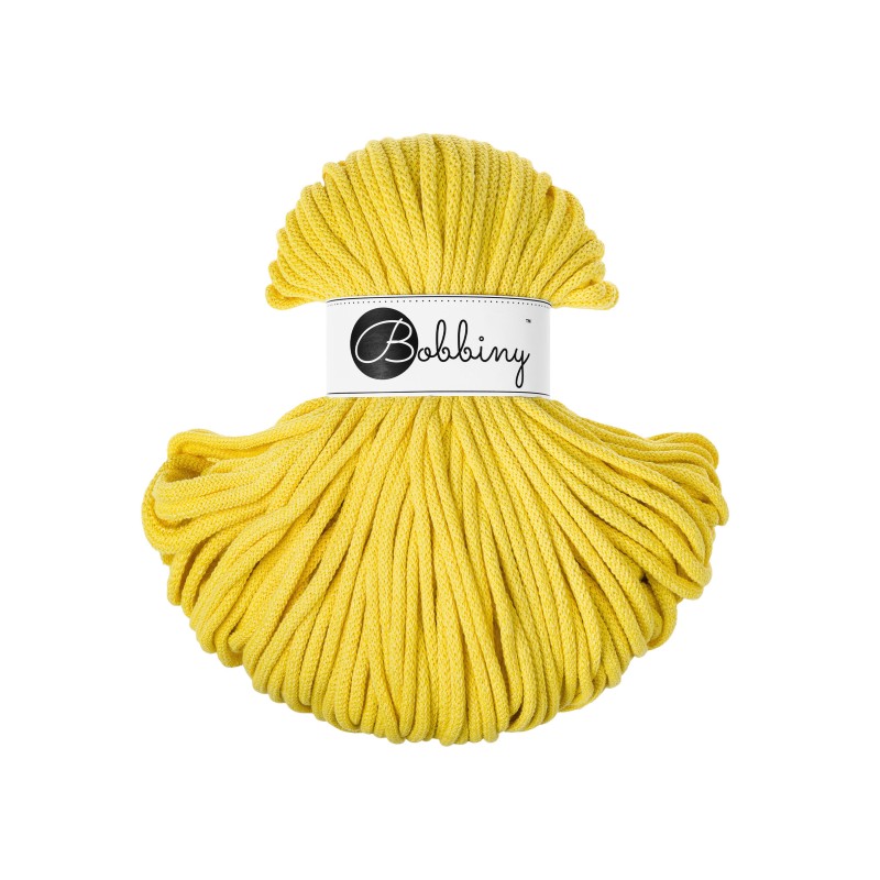 Bobbiny PREMIUM Flechtkordel 5mm geflochten Canary Yellow 100m