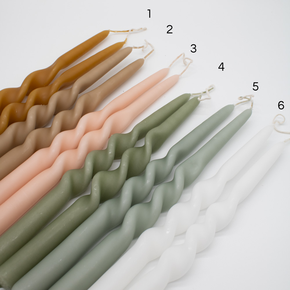 Kerze "Twist" 2,1x29cm verschiedenen Farben, 2 Stück - mahina