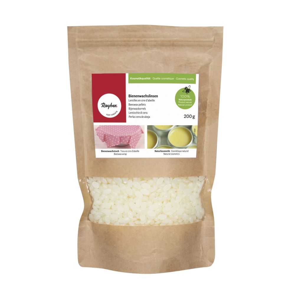 Bienenwachslinsen Kosmetikqualität 200g Beutel - mahina