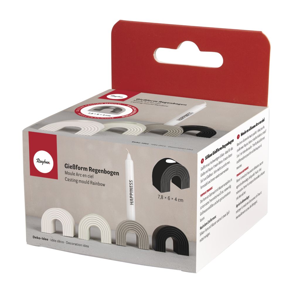 Silikon Gießform Regenbogen, 7,8x4x6cm - mahina