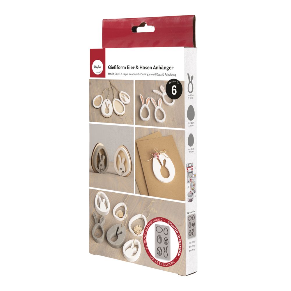 Silikon Gießform Eier + Hasen Anhänger - mahina
