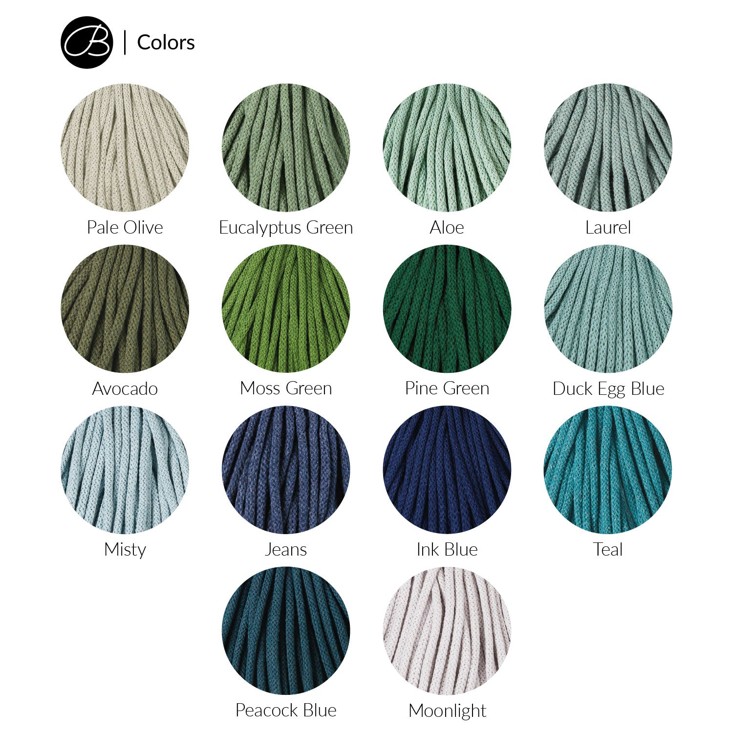 Bobbiny Makramee Garn 3mm 3ply 100m