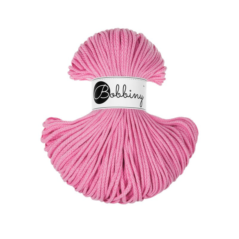 Bobbiny JUNIOR Flechtkordel 3mm geflochten Bubblegum Pink 100m