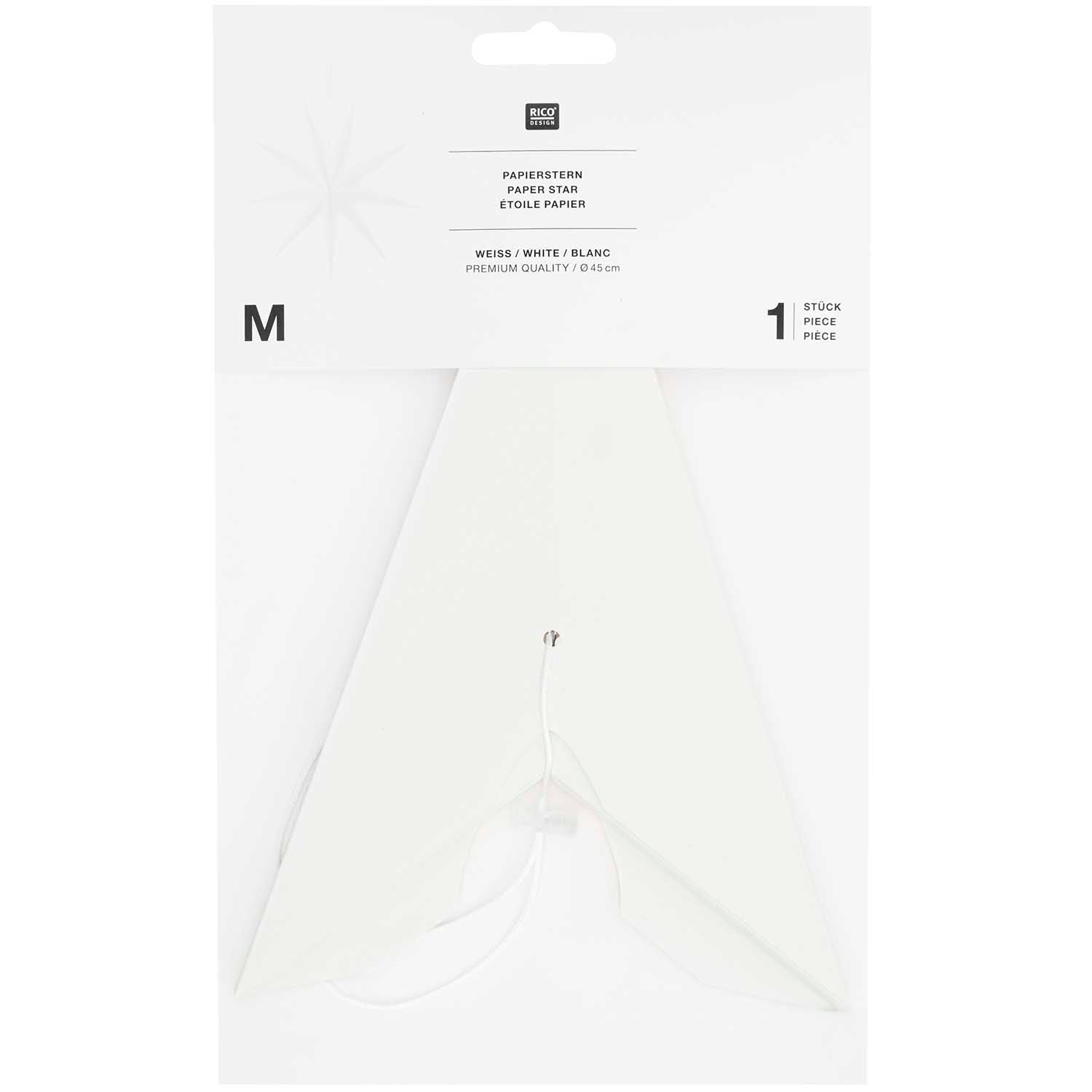 Weihnachtsschmuck Papierstern auffaltbar 45cm weiß - mahina