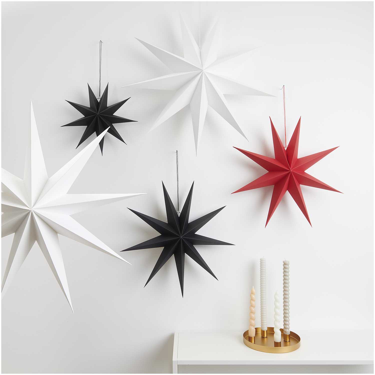Weihnachtsschmuck Papierstern auffaltbar 60cm weiß - mahina