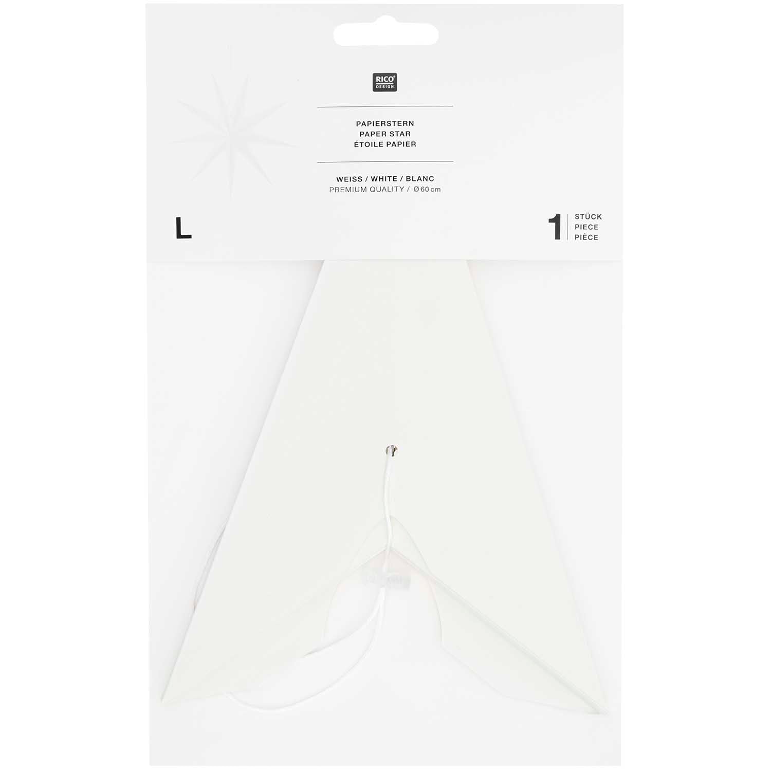 Weihnachtsschmuck Papierstern auffaltbar 60cm weiß - mahina