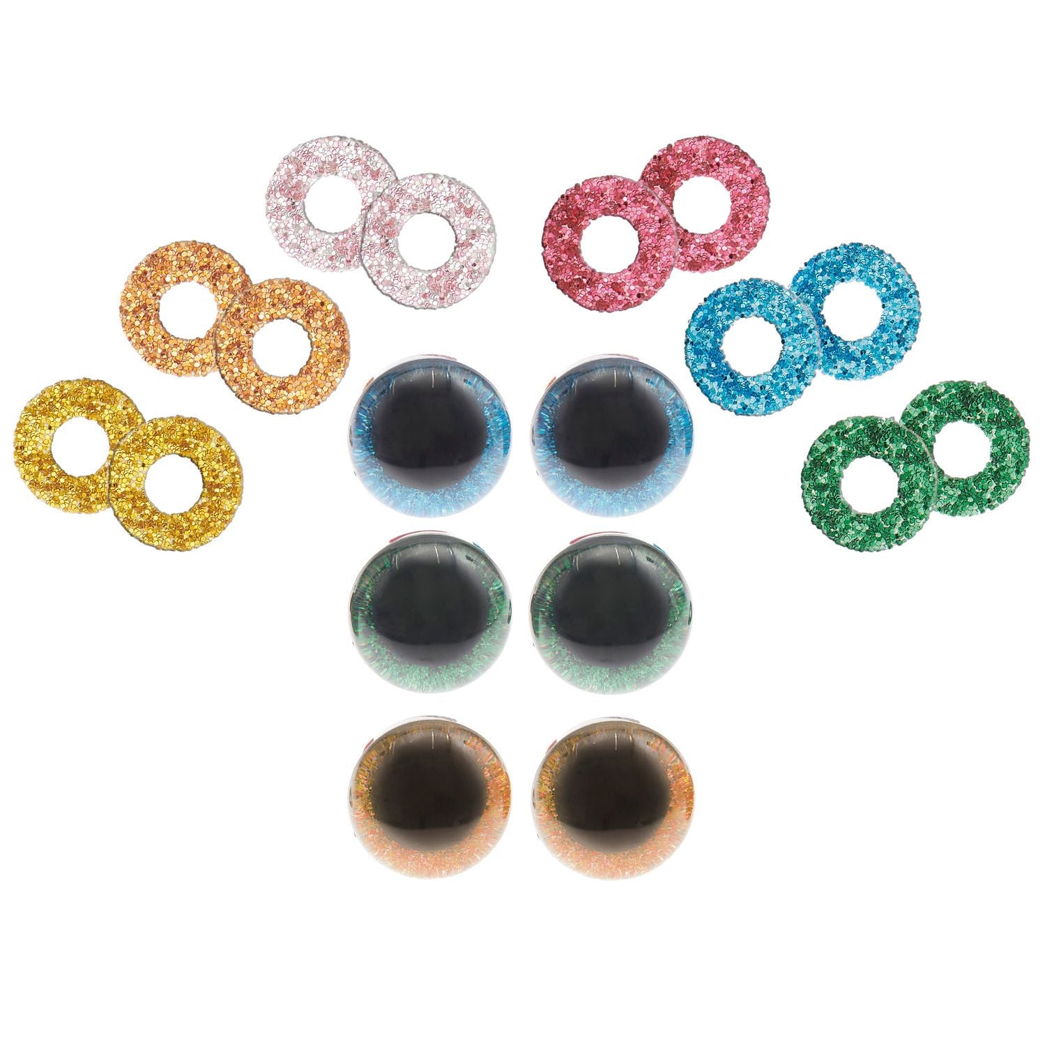 Sicherheitsaugen-Set für Kuscheltiere 12mm 3 Paar, 6 Farben - mahina