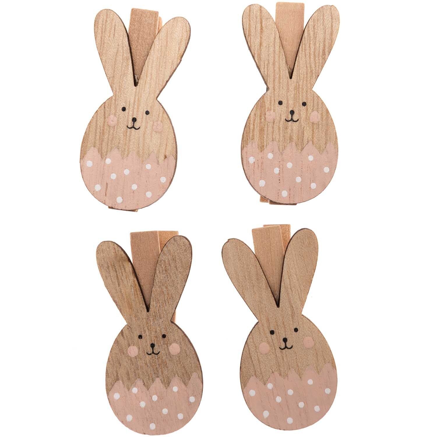 Dekoklammern Osterhase 4 Stück Puder - mahina