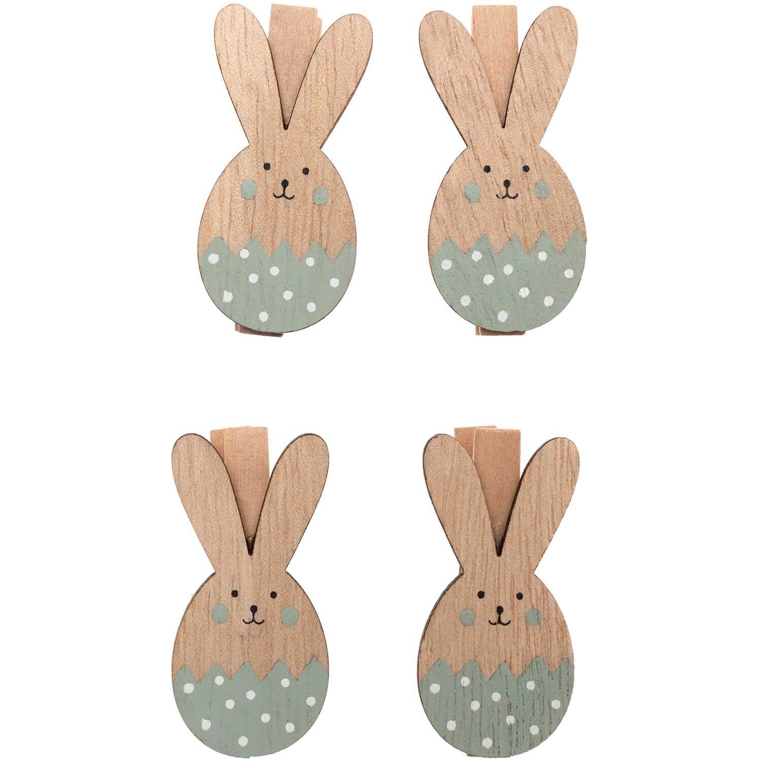 Dekoklammern Osterhase 4 Stück Mint - mahina