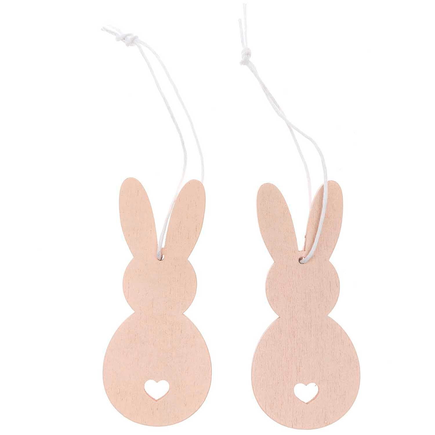 Holzhänger Hase 2 Stück Puder - mahina