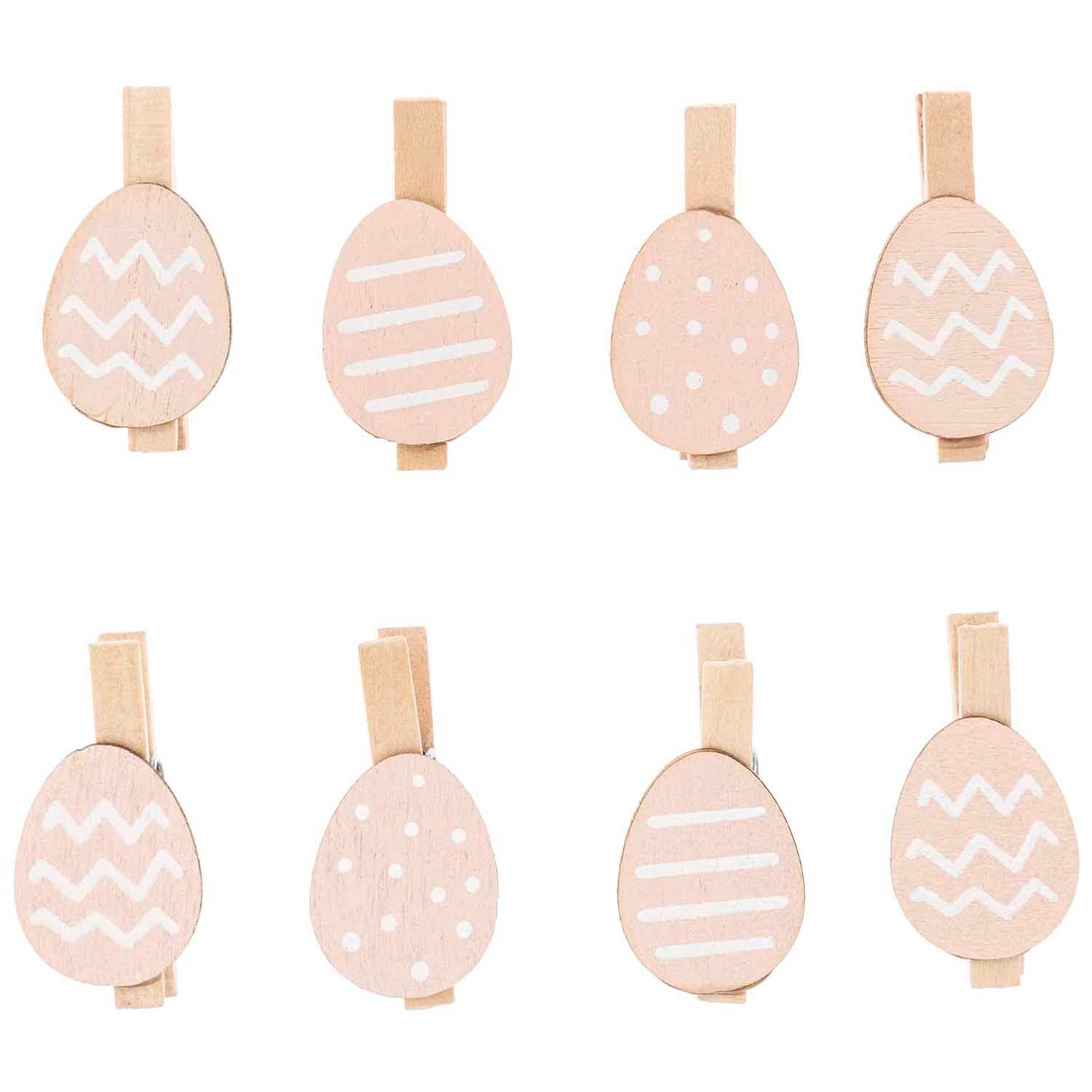 Dekoklammern Osterei 8 Stück Puder - mahina