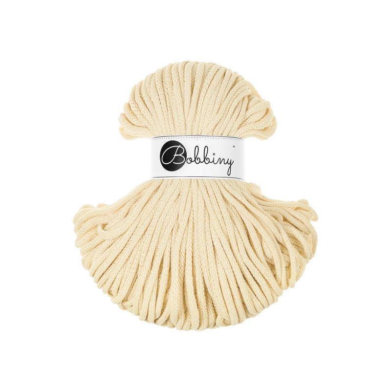 Bobbiny PREMIUM Flechtkordel 5mm geflochten Butter Yellow 100m - mahina