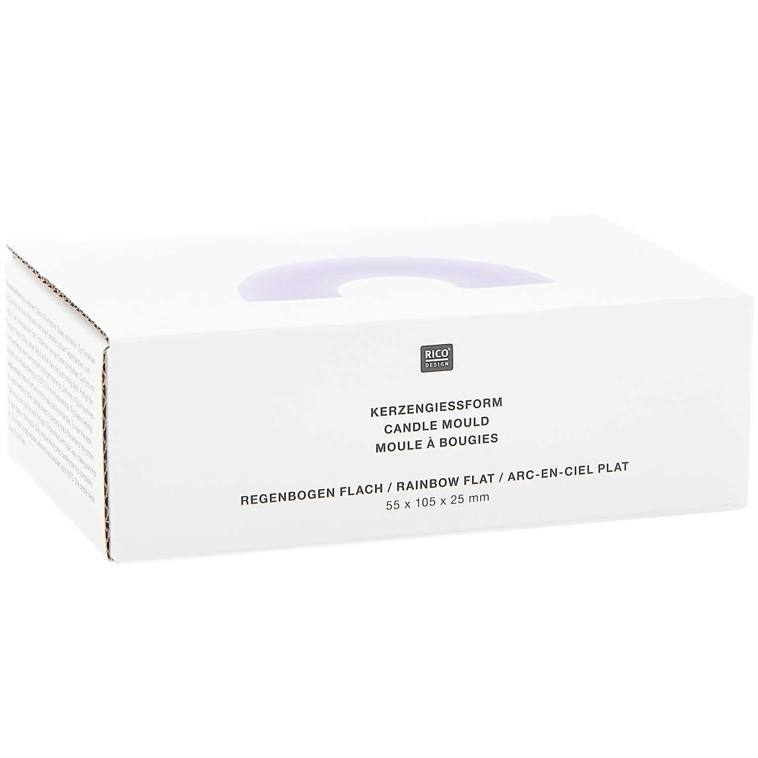 Kerzengießform flach, Regenbogen, 118x69x30mm - mahina