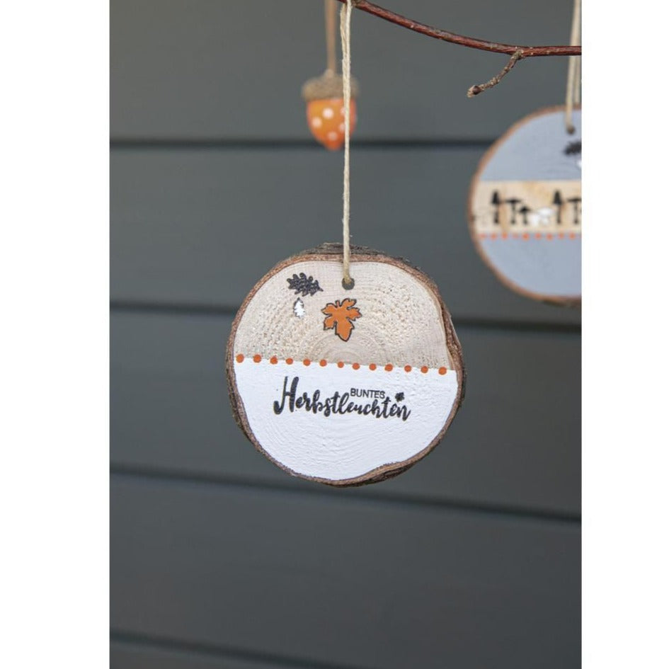 Holzscheiben zum Hängen, 6,5-7,5cm ø, 4 Stück - mahina