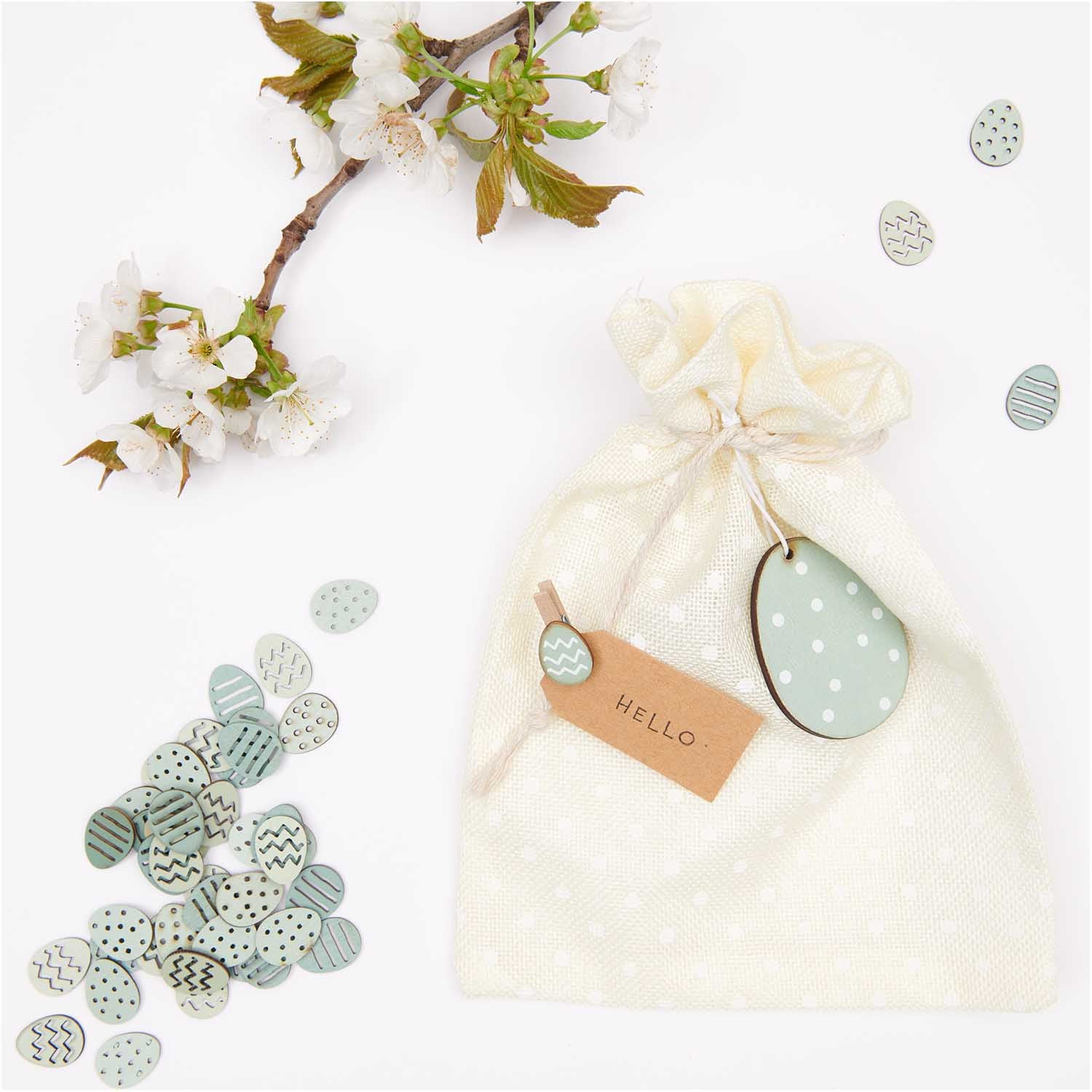 Holzhänger Osterei 3 Stück Mint - mahina