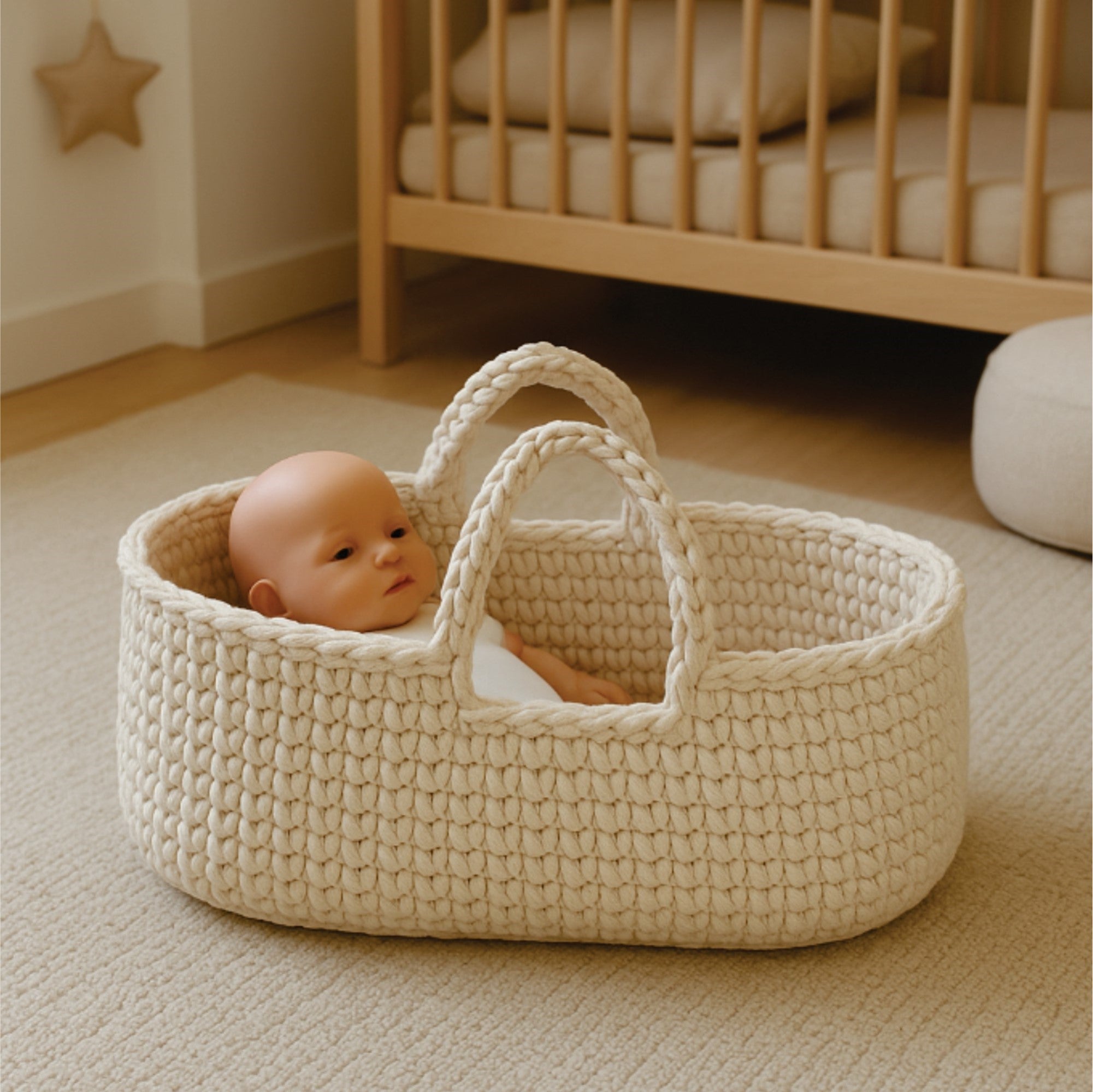 Häkelboden Puppenkorb 3mm Birkenholz 12 Größen - mahina