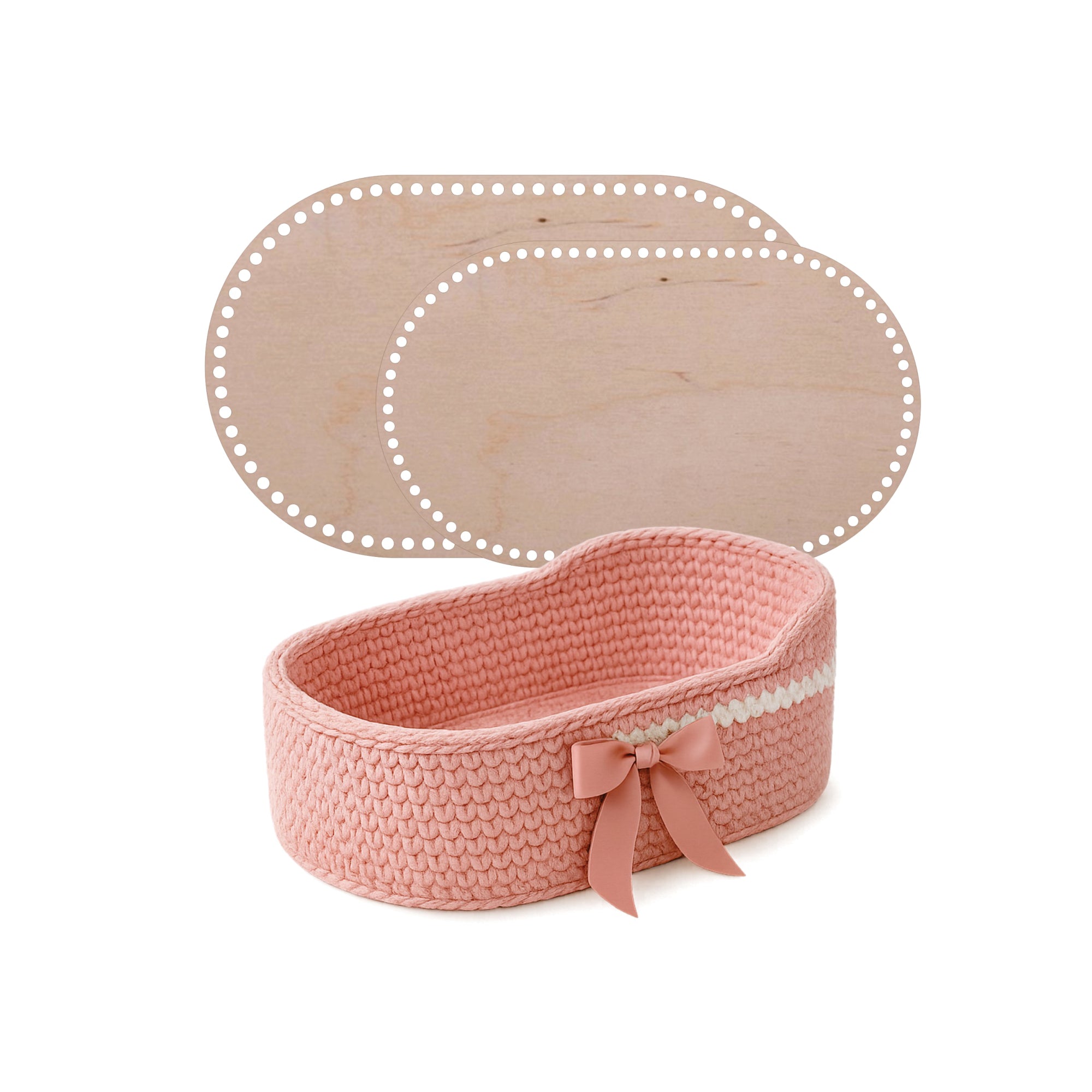 Häkelboden Puppenkorb 3mm Birkenholz 12 Größen - mahina