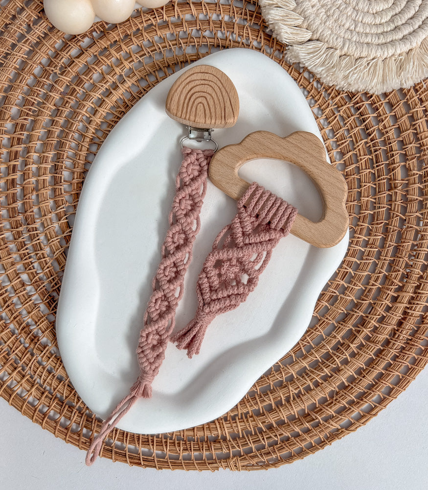 Handgemachtes Makramee Babyset "Classic" personalisierbar - mahina