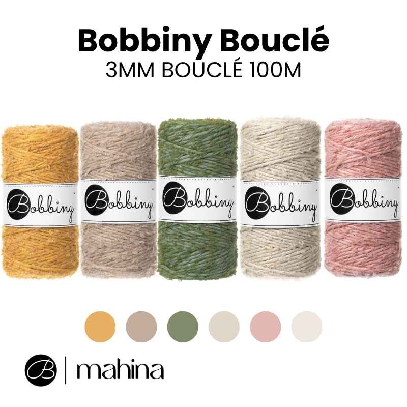 Bobbiny Makramee Garn 3mm Bouclé 100m