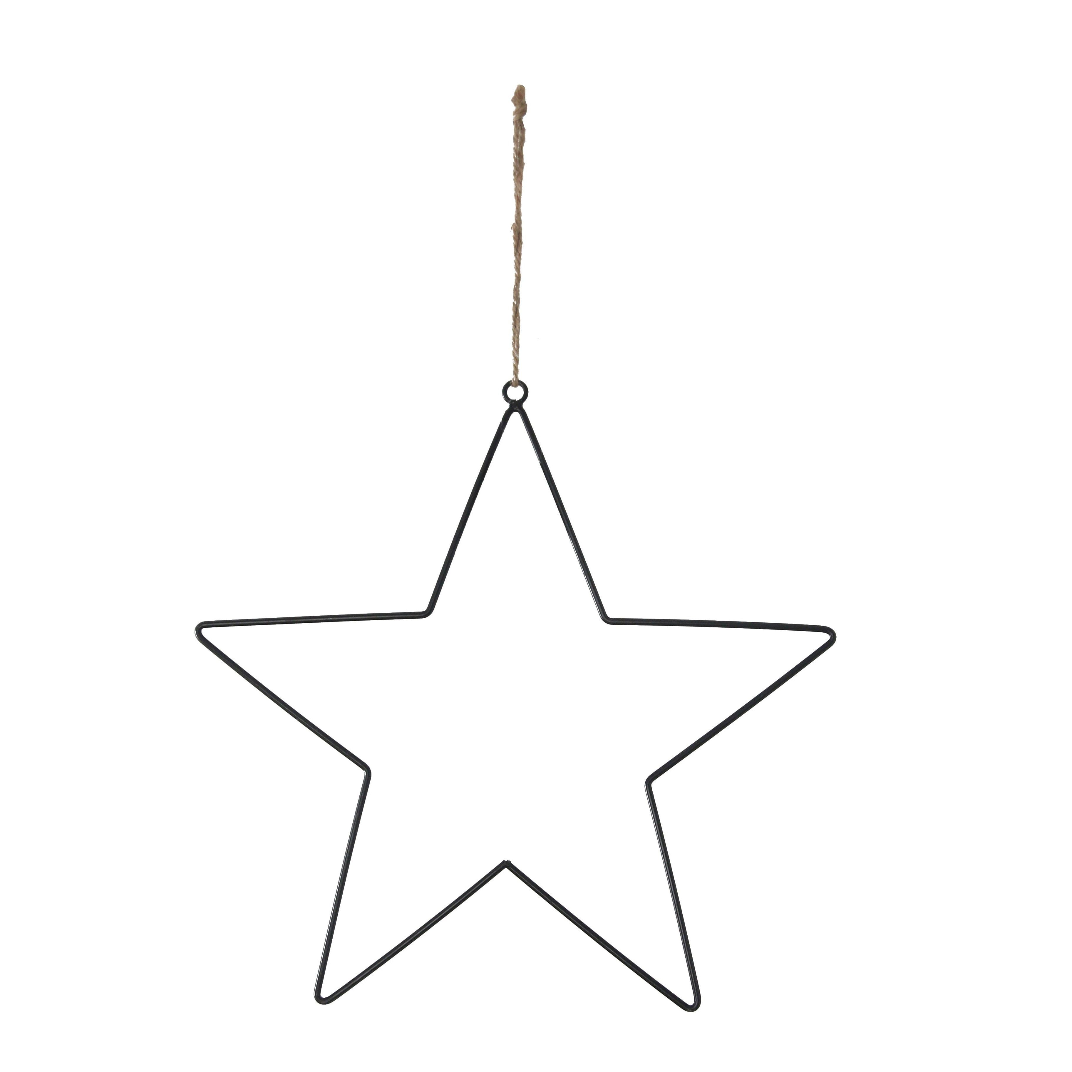 Metallhänger Stern 28cm in schwarz - mahina