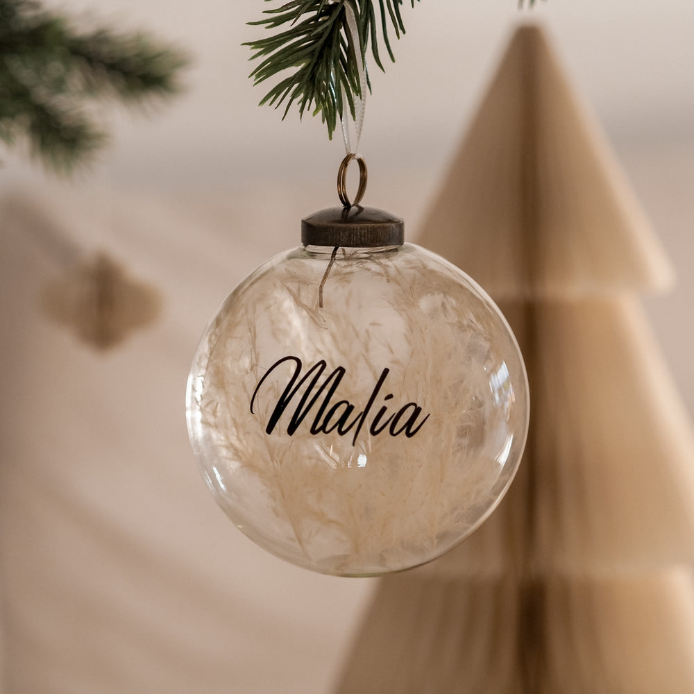 Weihnachtskugel personalisiert aus Glas - mahina