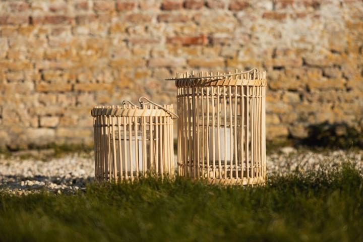 Laterne/Windlicht "Gusta" aus Bambus, verschiedene Größen - mahina