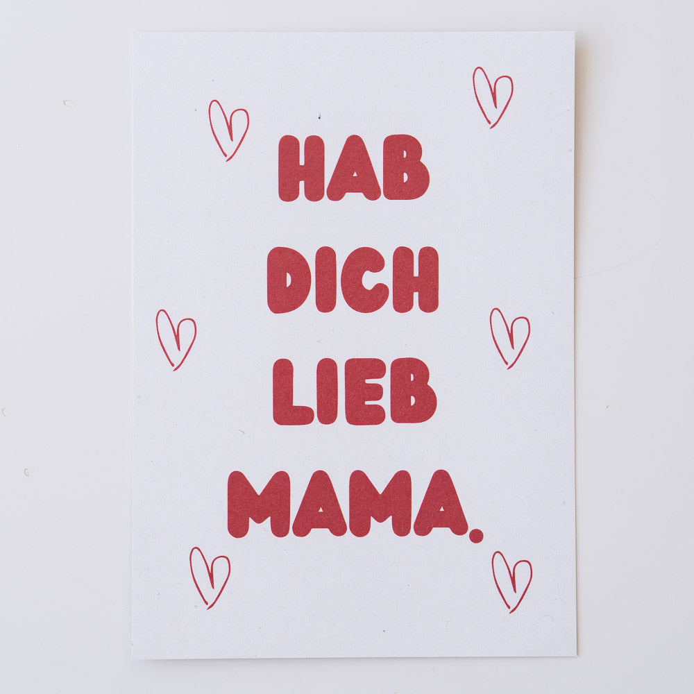 Geschenkkarte "Hab dich lieb, Mama" - Postkarten von mahina