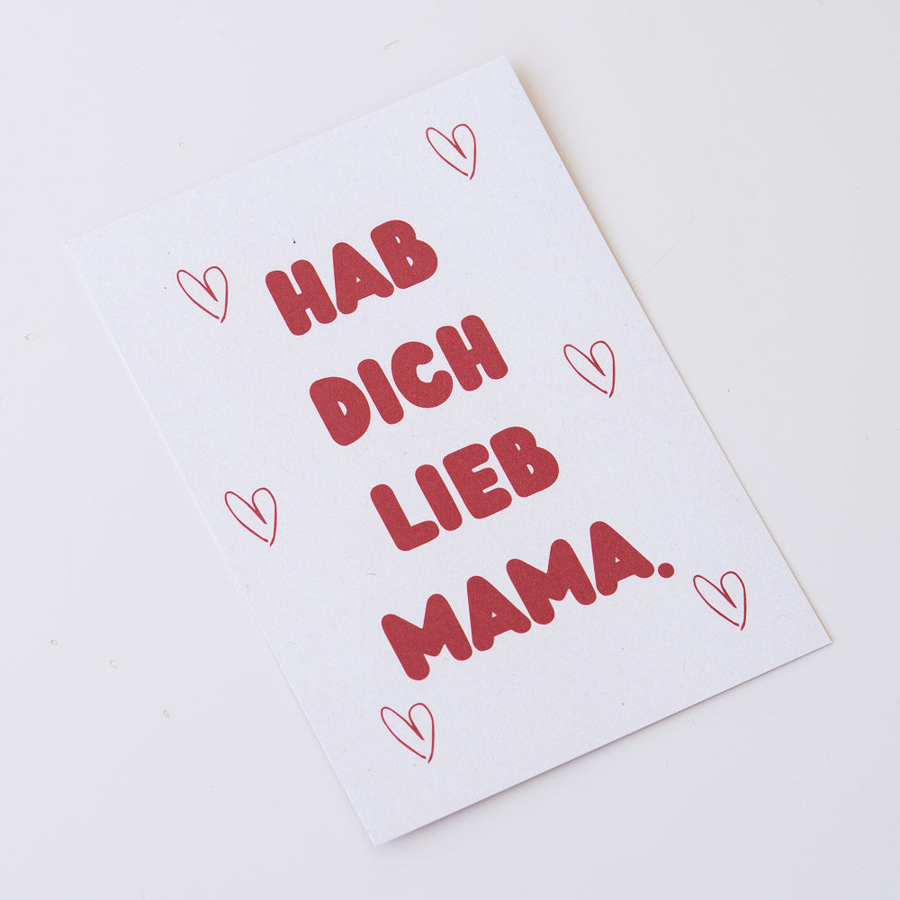 Geschenkkarte "Hab dich lieb, Mama" - Postkarten von mahina