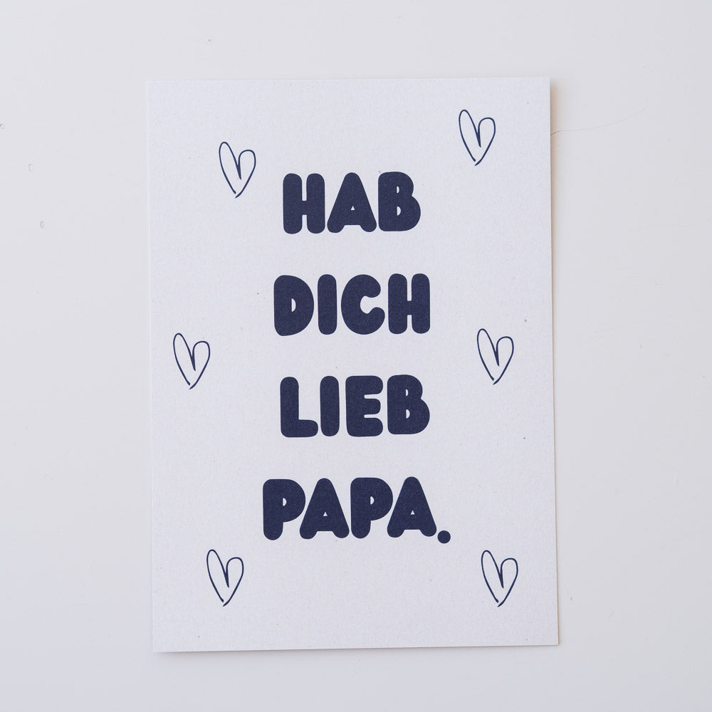 Geschenkkarte "Hab dich lieb, Papa" - Postkarten von mahina