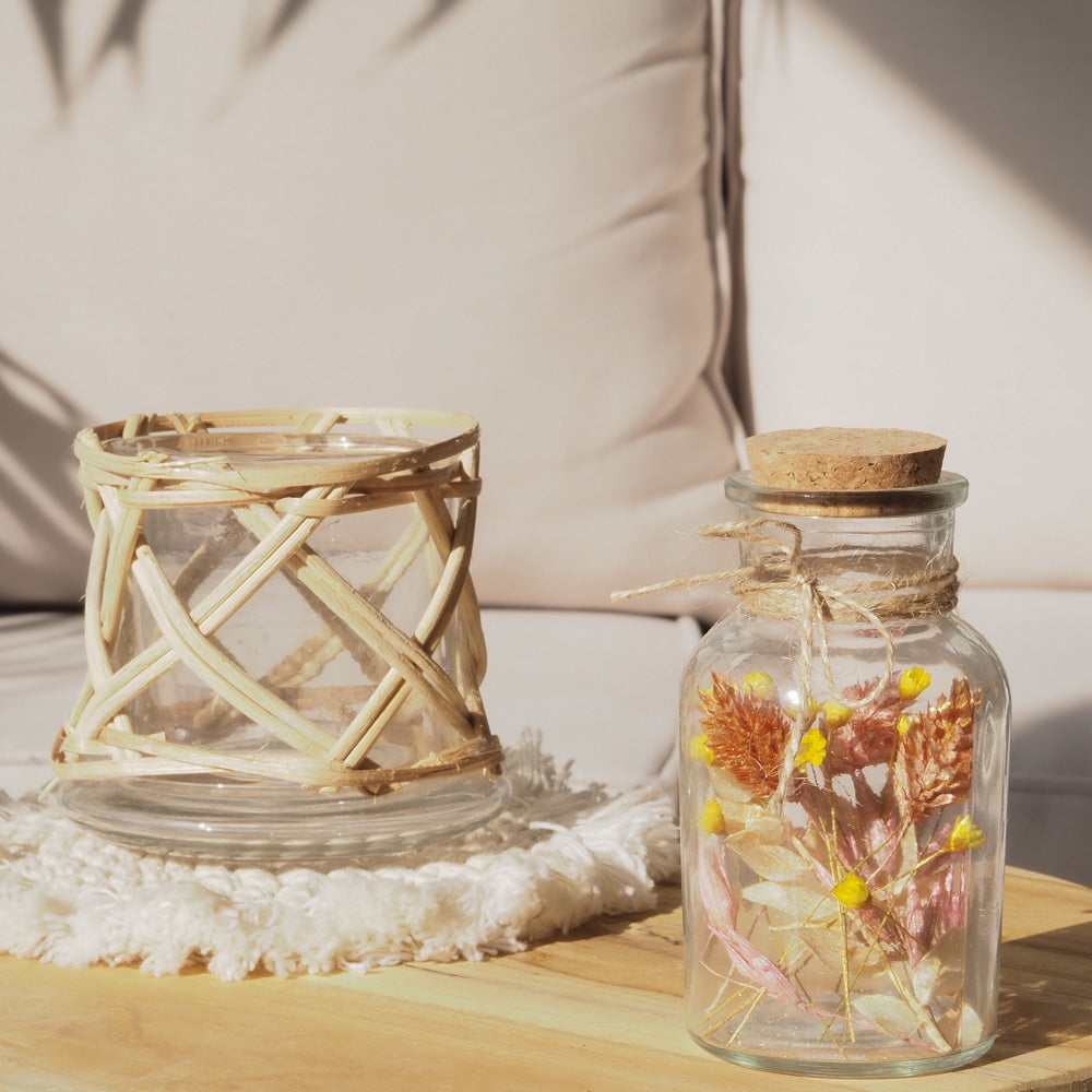 Personalisierbares Korkenglas mit Trockenblumen "Wild Crush" 3 Größen - mahina
