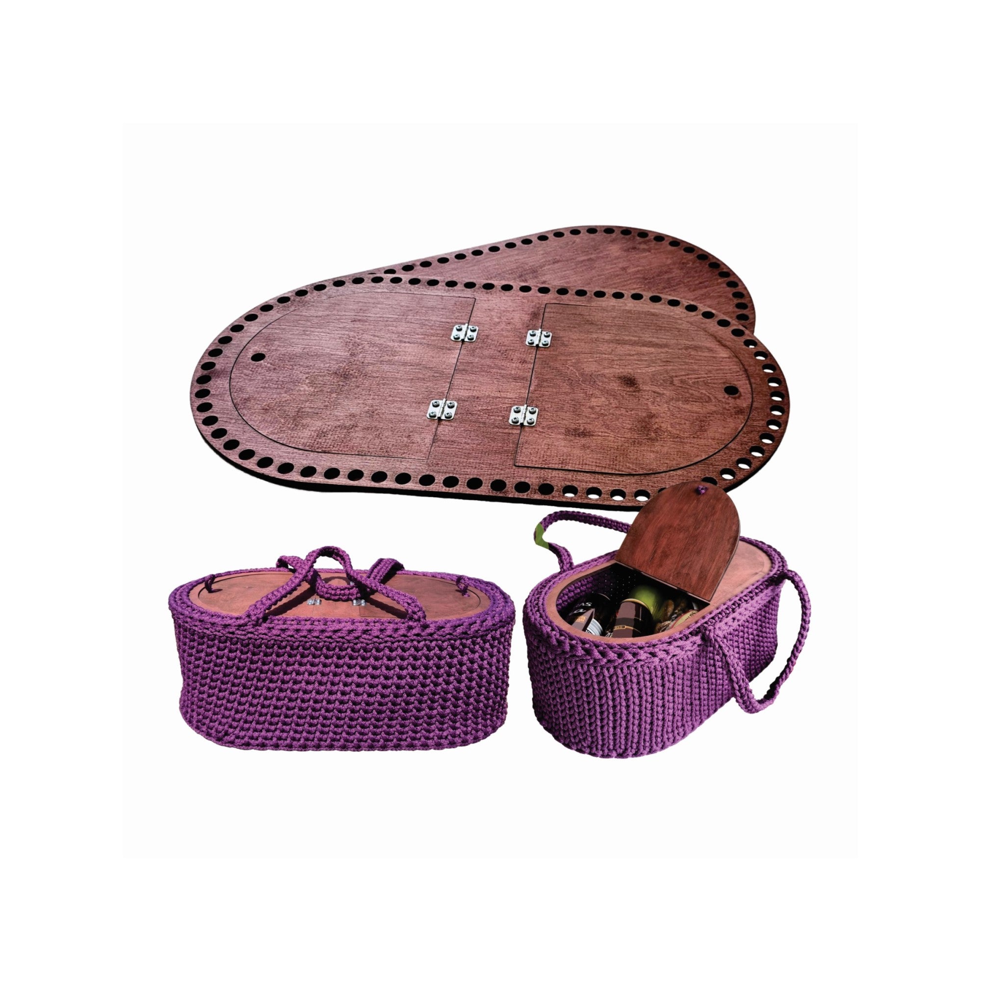 Häkelboden Picknickkorb 45x25cm 2 Stück - mahina