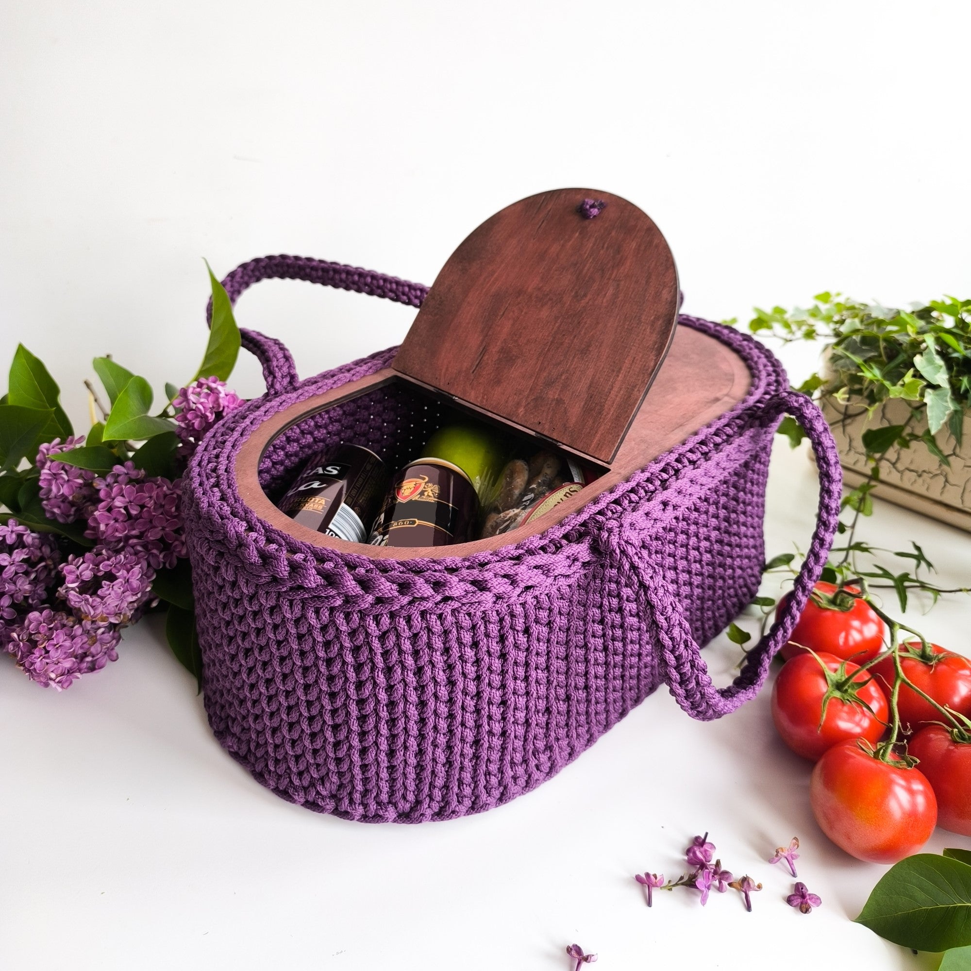 Häkelboden Picknickkorb 45x25cm 2 Stück - mahina