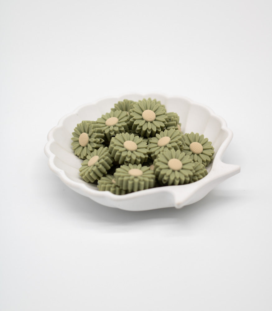 Silikonperle "Blume" 22mm 6 Farben - mahina
