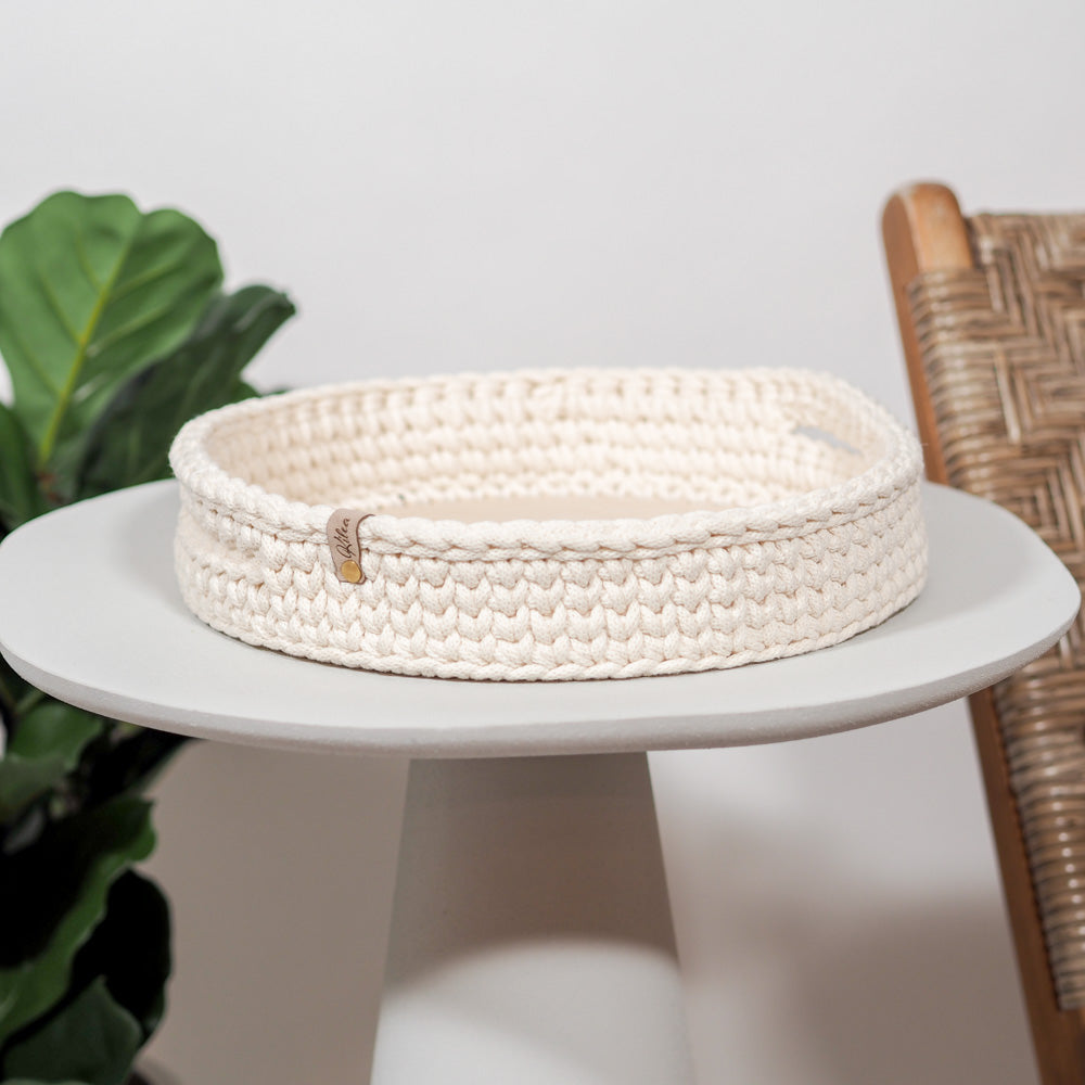 Handgemachtes Häkel-Tablett mit Boden - mahina x kilea - mahina