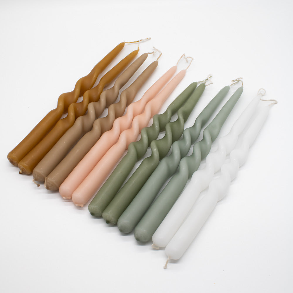 Kerze "Twist" 2,1x29cm verschiedenen Farben, 2 Stück - mahina