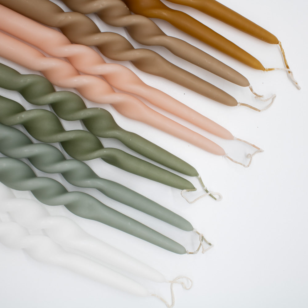 Kerze "Twist" 2,1x29cm verschiedenen Farben, 2 Stück - mahina