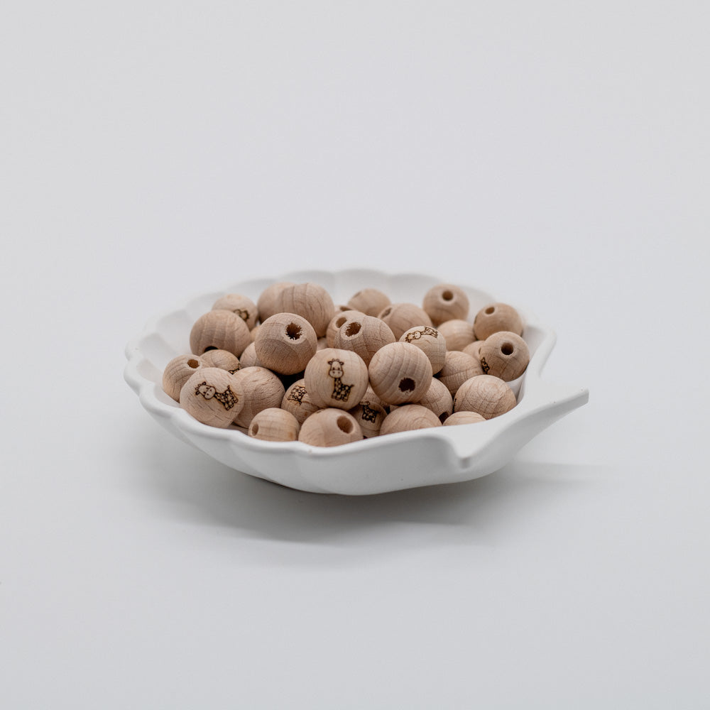 Holzperle handgemachte Gravur "Giraffe" 12mm/15mm - Bastelbedarf -> Holz > Holzperlen -> Motive von mahina
