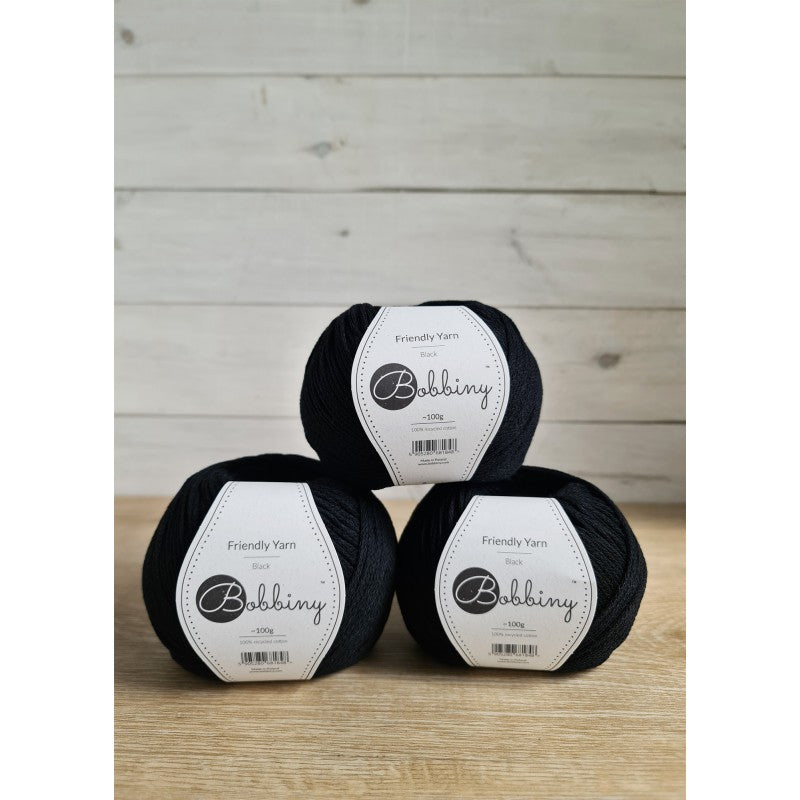 Bobbiny Friendly Yarn Black 100g - mahina