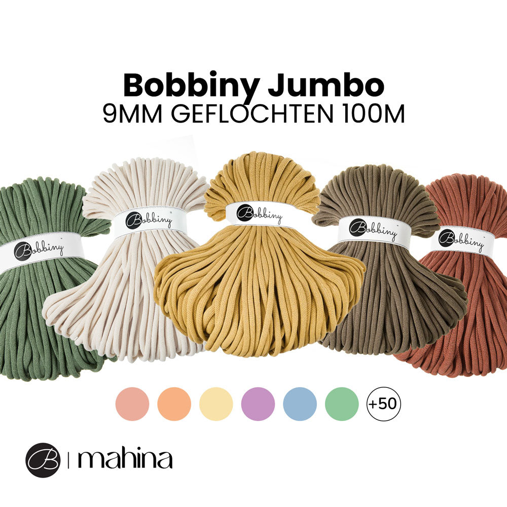 Bobbiny JUMBO Flechtkordel 9mm geflochten 100m - Garne > Baumwollgarne > Bobbiny > Geflochten > 9mm von mahina