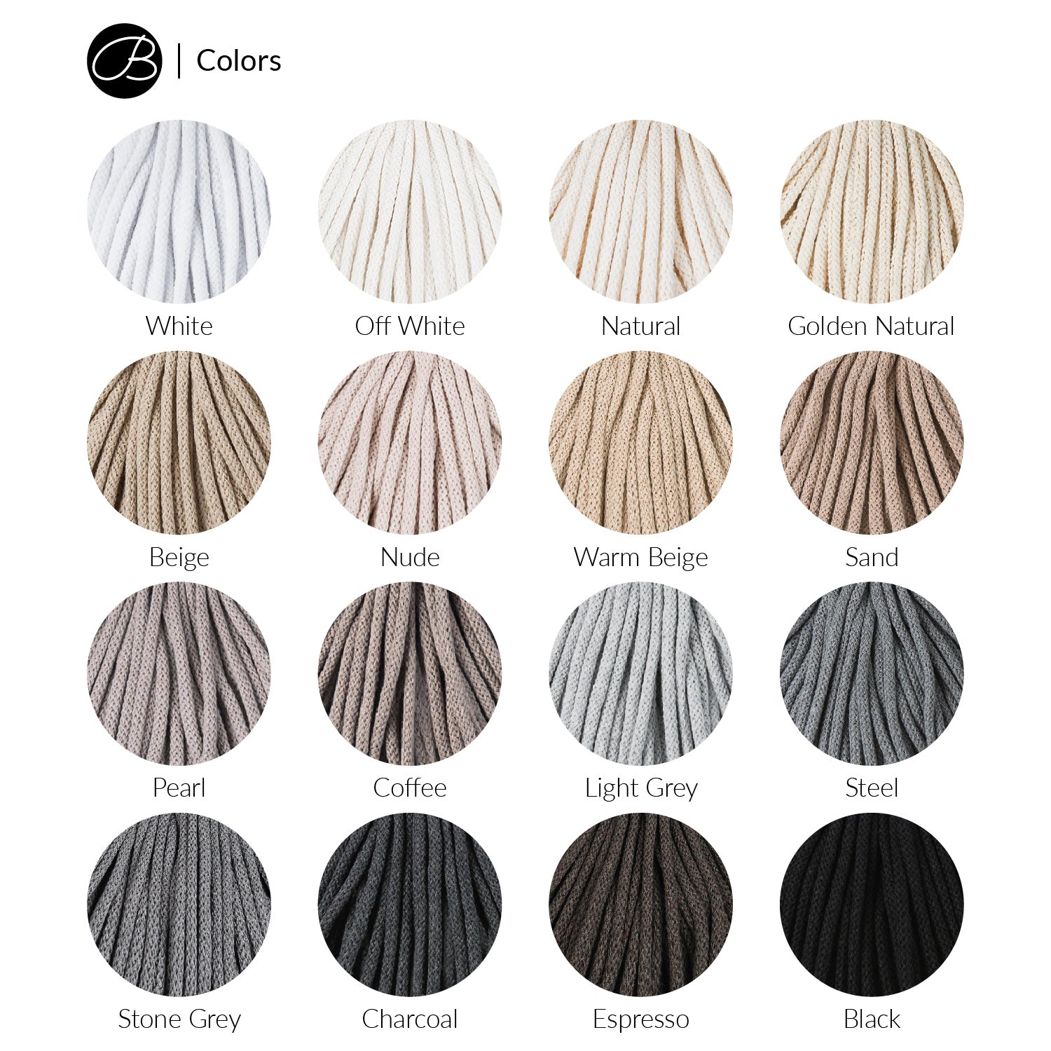 Bobbiny Makramee Garn 9mm 3ply 30m - Garne > Baumwollgarne > Bobbiny > 3ply > 9mm von mahina