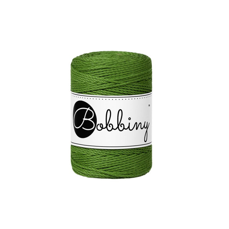 Bobbiny Makramee Garn 1,5mm 3ply Moss Green 100m - Garne > Baumwollgarne > Bobbiny > 3ply > 1,5mm von mahina