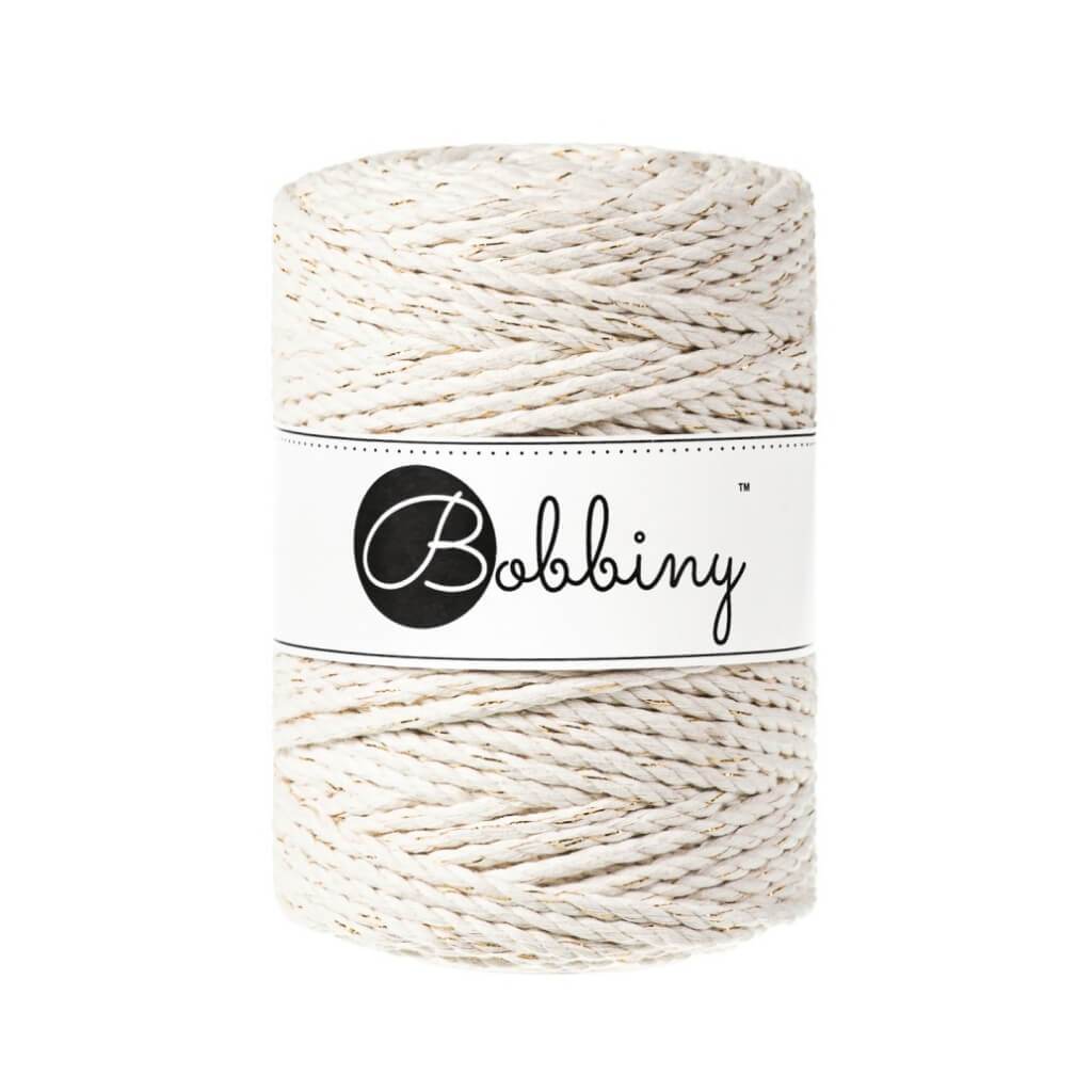 Bobbiny Makramee Garn 5mm 3ply Golden Natural 100m - mahina