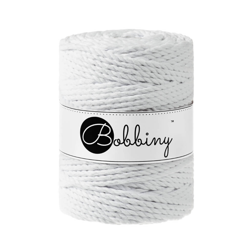 Bobbiny Makramee Garn 5mm 3ply White 100m - mahina