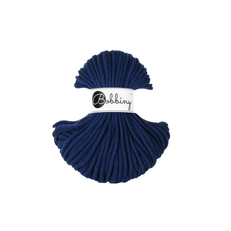 Bobbiny PREMIUM Flechtkordel 5mm geflochten Ink Blue 50m - Garne > Baumwollgarne > Bobbiny > Geflochten > 5mm von mahina