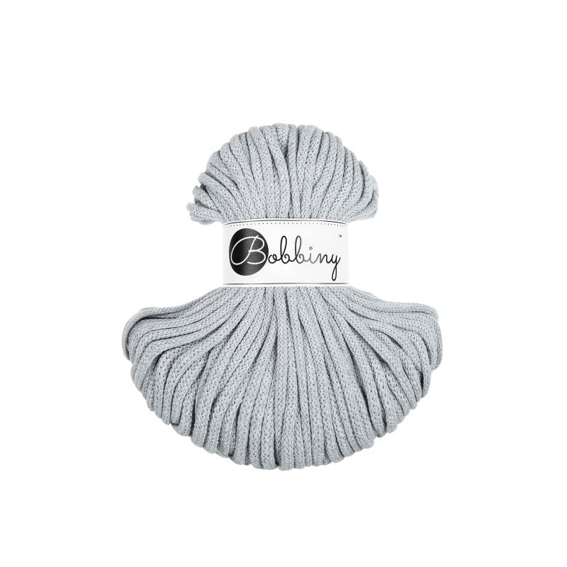 Bobbiny PREMIUM Flechtkordel 5mm geflochten Light Grey 50m - Garne > Baumwollgarne > Bobbiny > Geflochten > 5mm von mahina