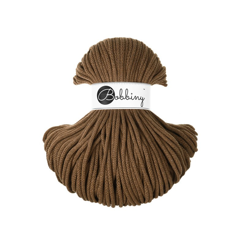 Bobbiny PREMIUM Flechtkordel 5mm geflochten Nut Brown 100m - Garne > Baumwollgarne > Bobbiny > Geflochten > 5mm von mahina
