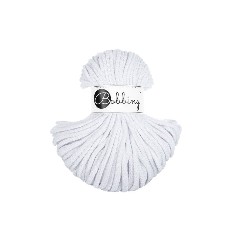 Bobbiny PREMIUM Flechtkordel 5mm geflochten White 50m - Garne > Baumwollgarne > Bobbiny > Geflochten > 5mm von mahina