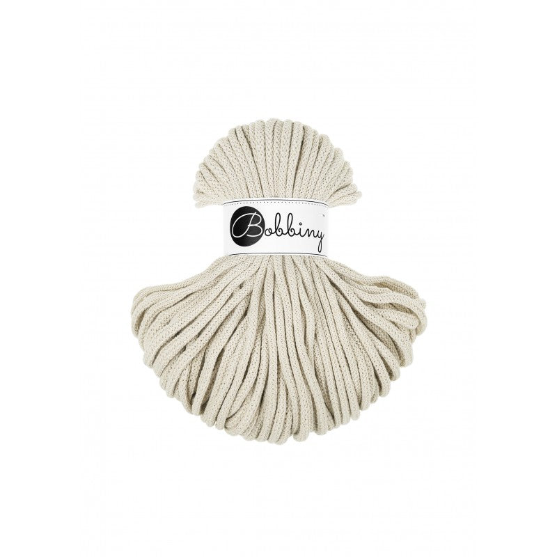 Bobbiny PREMIUM Flechtkordel 5mm geflochten Cashmere Beige 50m - Garne > Baumwollgarne > Bobbiny > Geflochten > 5mm von mahina