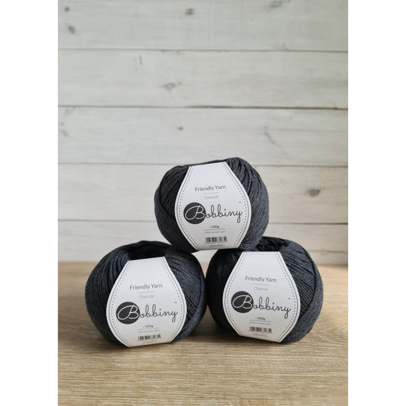 Bobbiny Friendly Yarn Charcoal 100g - mahina